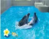 Пользовательские фото пол обои 3D стереоскопический 3D пол дельфины 3d росписи ПВХ обои самоклеящиеся пол wallpaer 20157018