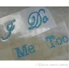 1 Pair Silver Crystal Wedding Shoe Stickers "I DO & ME TOO" Bridal Accessories Sandal Sole Stickers Clear Rhinestones Decoration