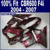 Carénage personnalisé 100 moulage par injection pour honda cbr 600 f4i carénages 2004 2005 2006 2007 rouge cbr600 f4i 04 05 06 07 gfrt