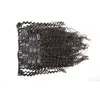 7pcs/set 100% Human Remy Clip-in Hairs Extensions Afro Kinky Curly Real Clip on Hair Extension 4A, 4B, 4C G-Easy