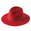 Wholesale-New dome Rolled Pure Wool Winter Women Fedora Hats Fashion Stetson Hats Fedoras With Belt