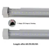 LED tubes lights 8ft 6ft 5ft 4ft Integrated V-Shaped Double row 28W 34W 42W 65W Led Fluorescent lighting AC85V-265V 25pcs/lot