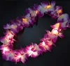 Ljus LED Glöd Hawaii Party Flower Lei Necklace Garland Wreath Decor Party 10-Leds Jul Nyår