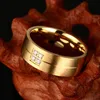 Titanium staal mannen vrouwliefhebbers ring mode klassiek kubieke zirconia bruiloft 18k gouden ringen maat 6-14