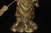 Sällsynta kinesiska berömda Guan Gong Yu Warrior God Dragon Sword Brass Staty