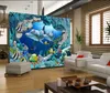 Mundo subaquático po papel de parede personalizado 3d murais bonito golfinho papel de parede crianças039s quarto meninos design interior ar5123688