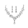 Wholesale-New arrival Elegant Charm Plated Wedding Bridal WaterDrop Raindrop Rhinestone Crystal Necklace Earring Jewelry Set C1MPJ139-60