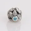 100 ٪ 925 Sterling Silver Starffish Bead Bead مع حبات السحر الكريستال الزرقاء الياقوت تناسب قلادات Pandora LW250227T