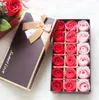 18PCS Rose Soaps Flower Packed Wedding Supplies Gifts Event Party Goods Favor Toilet soap Scented bathroom accessories SR005