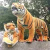 Dorimytrader Domineering Lifelike Tiger Standing Model Stuffed Soft Huge Emulational Animal Tiger Toy House Decoration 43inch 110cm DY60653