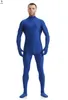 Partihandel-Mandy Custom Second Skin Tätt Passar Lycra Zentai Suit No Hood Black Mock Neck Spandex Unitard Mens Cosplay Full Body Bodysuits