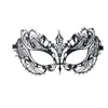 Luxury Women's Laser Cut Thin Metal Venetian Pretty Beauty Masquerade Bauta Mask Princess Prom Party Black With Clear Crystal Light Vikt