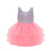 Nova roupa da criança roupas de menina de bebê vestido da menina de flor crianças princesa party dress moda meninas tutu lantejoulas rendas pageant vestidos de casamento