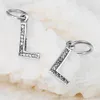 Brev L dangle med Clear CZ 012 100% 925 Sterling Silver Pärlor Passa Pandora Charms Armband Autentiska DIY Fashion Smycken