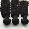 Capelli brasiliani Wet e Weave Virgin profonda riccia seta pizzo chiusura dei capelli con 3pcs economici 100% non trattati pacchi dei capelli umani
