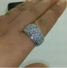 Hot sale Size 6/7/8/9/10 Luxury Noble jewelry 10kt white gold filled white Topaz Wedding Women Ring Mother's Day Gift with box