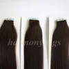 Top Quality 50g 20pcs Glue Skin Waft Tape in Human Hair Extensions 18 20 22 24inch 2Darkest Brown Brésilien Brésilien Hair6867439