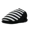 Wholesale-2015 Fashion Hats for Women Flat Beret Cap Tropical Large Striped Peaked Caps Men gorras planas boina