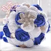 Handmade Rose New Bridal Bouquet Wedding Accessories Brooch Crystal Pearl Wedding Bouquet Holding Flowers284u