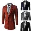 FG1509 rompevientos de invierno Casaco Masculino marca Slim Pea Coat hombres 2015 moda mezcla de lana Trench abrigo chaqueta Jaquetas Masculinas