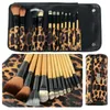 12pcs Professional Cosmetic Makeup Brushes Set Eyebrow Pencil Leopard Bag Kit De Pincel Maquiagem Make Up Pinceis Maquillaje D182024524