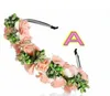Tani kolorowe plażowe ślubne ślubne girlandowe opaski na głowę kwiaty z wielokolorowymi kwiatami kwiatowymi girlandami shidal Hair Accessor3344197