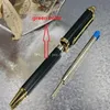 luxury patern Pen Metal Crown Towers Head Green Drawing Style Golden Clip Ballpoint Pens for Business Office and School