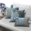 BZ189 Luxury Blue Elegant European Chenille Jacquard Cushion Cover Pudow Case Soffa /Car Cushion /Pillow Home Textiles Supplies