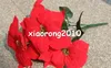 Bouquet de fleurs de Poinsettia rouge (5 têtes/pièce) 45 cm/17.72 "fleurs artificielles fleur de noël rouge pour pièce maîtresse de mariage