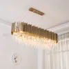 Be160 nordisk modern kreativ järn guld villa kristall ljuskronor vardagsrum lampa ljus lyxig cirkulär / ellipse hänge lampor belysning