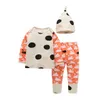 Nouveau-né Bébé Vêtements 2018 Printemps Automne Coton Filles Vêtements Ensemble Swan Dot Impression Tops Pantalon Chapeau 3 Pcs Filles Ensemble Toddler Enfants Vêtements Costume