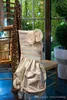 Custom feito 2017 marfim tafetá 3d flores cadeira cadeira vintage cadeira romântica faixas bonitas decorações de casamento moda