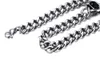 High Quality Punk Silver Heavy 145g 22'' Men Birthday Gift Gothic Stainless Steel Curb Link-chain Necklace With Biker characteristic Skull
