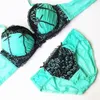 Bra set for Women 2-tone Color Lace Bra Set Lingerie Push up Sexy Lovely Underwear Frill Details Bra Briefs High Quality H185-2