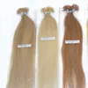 100g / pack du tips hår förlängning nagel prebonded fusion rakt hår 100strands / pack keratin stick brasilianska mänskligt hår # 18 # 10 # 8 # 1b # 613