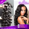 100% Indian Włosy Wyplata Faliste Luźne Głębokie Wave 1 pc środkowej części Top Koronki Zamknięcie 4 "X4" z 3 sztuk Wiązki Włosów Natural Hair Extensions