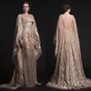Arabiska klänningar eening kappor krikor jabotiska se-genom backless prom klänning applikationer pärlstil praped vestidos lyxig kändis fest klänning
