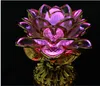 Złota bateria Buddha Lampa głośnik muzyczna kwiat Fancy Kolorowe zmieniające się LED Lotus Flower Romantyczna dekoracja ślubna lampy 261o
