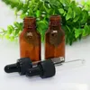 Hot Selling Empty Amber E liquid Glass Droppers Bottles 15ml Refillable Cosmetic Bottles With Childproof Caps For essential oil