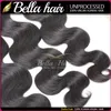 Bellahair Human Hair Dyable Blaceable 9a Bundlesペルー織り拡張天然黒色ダブルウェフト3-4PCSボディウェーブ