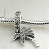 100% 925 Sterling Silver Sparkling Palm Tree Dangle Charm Bead with Cz Fits European Pandora Style Jewelry Bracelets Necklaces & Pendants