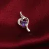 Livraison gratuite mode haute qualité ange en argent 925 avec bijoux en diamant violet collier en argent 925 cadeaux de vacances Saint Valentin Hot 1692