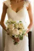 2016 Spring Garden Sheath Lace Wedding Dresses Covered Button Backless Elegant Vestido De Novia Court Train Bridal Party Gowns 2015