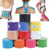 Retail 5 cm * 5 m Kinesiology Kinesio Roll Katoen Elastische Lijm Spiersport Kinesiologie Tape Bandage Physio Strain Letsel Ondersteuning Kneepad