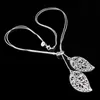 Vente de promotion 925 Collier de chaîne en argent Mode de Noël 925 Silver 2 Collier de feuilles bijoux Livraison gratuite Vente chaude 1357