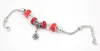 3 kolory New Arrival Valentine Jewelry PDR European Bead Charms CZ Pave Disco Ball Red Crystal Zroszony Bransoletka Moda Biżuteria Hurtownia