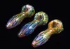 WSC-1018 glass smoking pipes hand blown heady smoke for dry herb COLORED TOBACCO spoon pipe 105MM