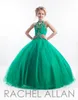 2020 Girls Girls Pageant Vestidos para Adolescentes Alta Brasão de Esquete de Segurança Pérola Beades Verde Tamanho Longo 13 Partido Longo Crianças Flor Girl Brown