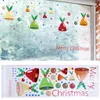 Merry Christmas Wall Sticker DIY Windbells Wall Snowflake Cabin Snowman Window Stickers Ornaments Decorations Drop Ship