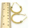 Brand New Fashion Design Surgical Stainless Steel Twist wire Mesh Drop Hoop Earring Never Fade Gold Tone Women 45mm*30mm